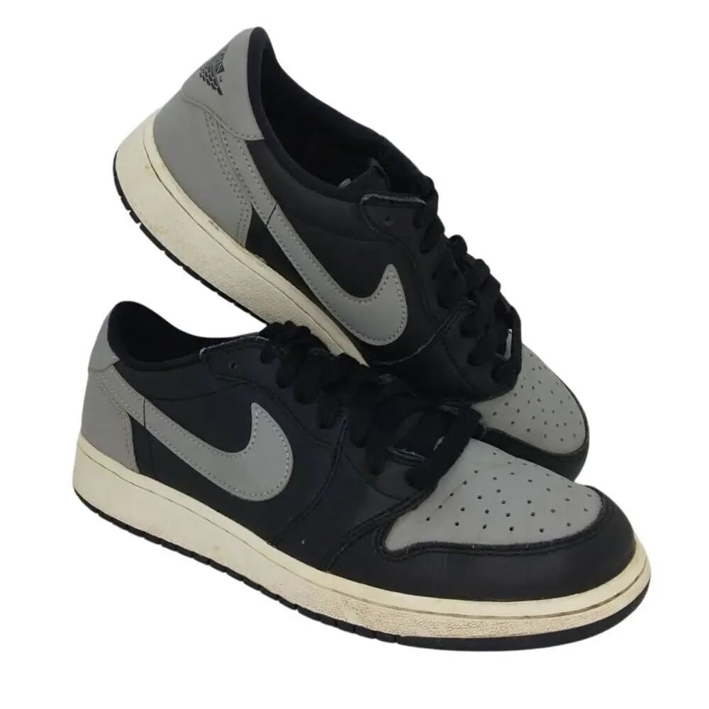 Nike Air Jordan 1 Retro Low OG Boys Gray/Black Sneakers - sz. 6 1/2Y